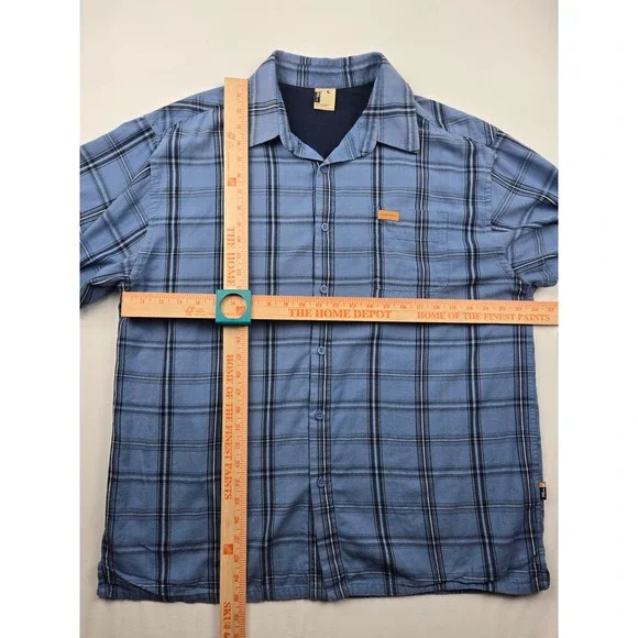 State Property Plaid Button Down Shirt Men's Large Blue Black Long Sleeve Casual - Picture 3 of 5